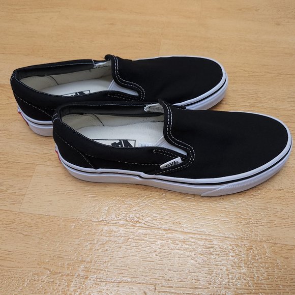 VANS Black/White Slip On Canvas Unisex Women's Size 6.5 / Men's Size 5 Like New - Picture 9 of 9